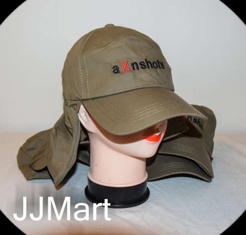 4 x Army Brown Caps with neck protector