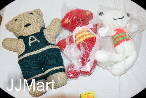 3 x Wool Knitted Toys