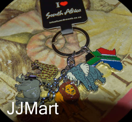 6 x Metal South Africa`s Big 5 Keyrings