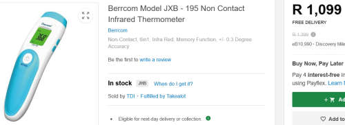 Berrcom Model JXB - 195 Non Contact Infrared Thermometer