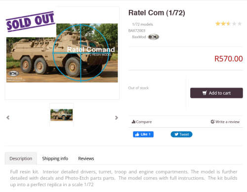 Ratel Command resin model 1/72