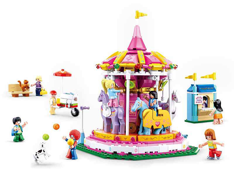 Sluban Girls Dream Merry Go Round   762 Pieces (box damaged)