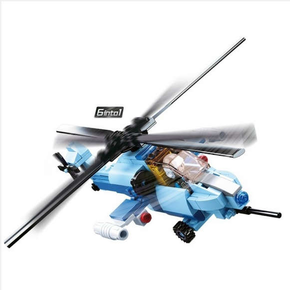 Sluban Army 6 into 1 Fighter Jet - 728 pcs (Box damaged)