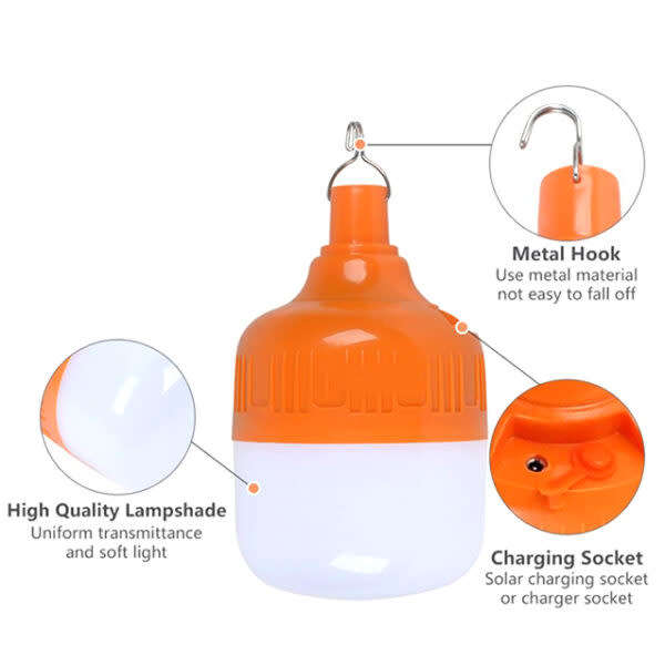 RECHARGEABLE LOAD SHEDDING 15W PORTABLE EMERGENCY LIGHT BULB (10 available)