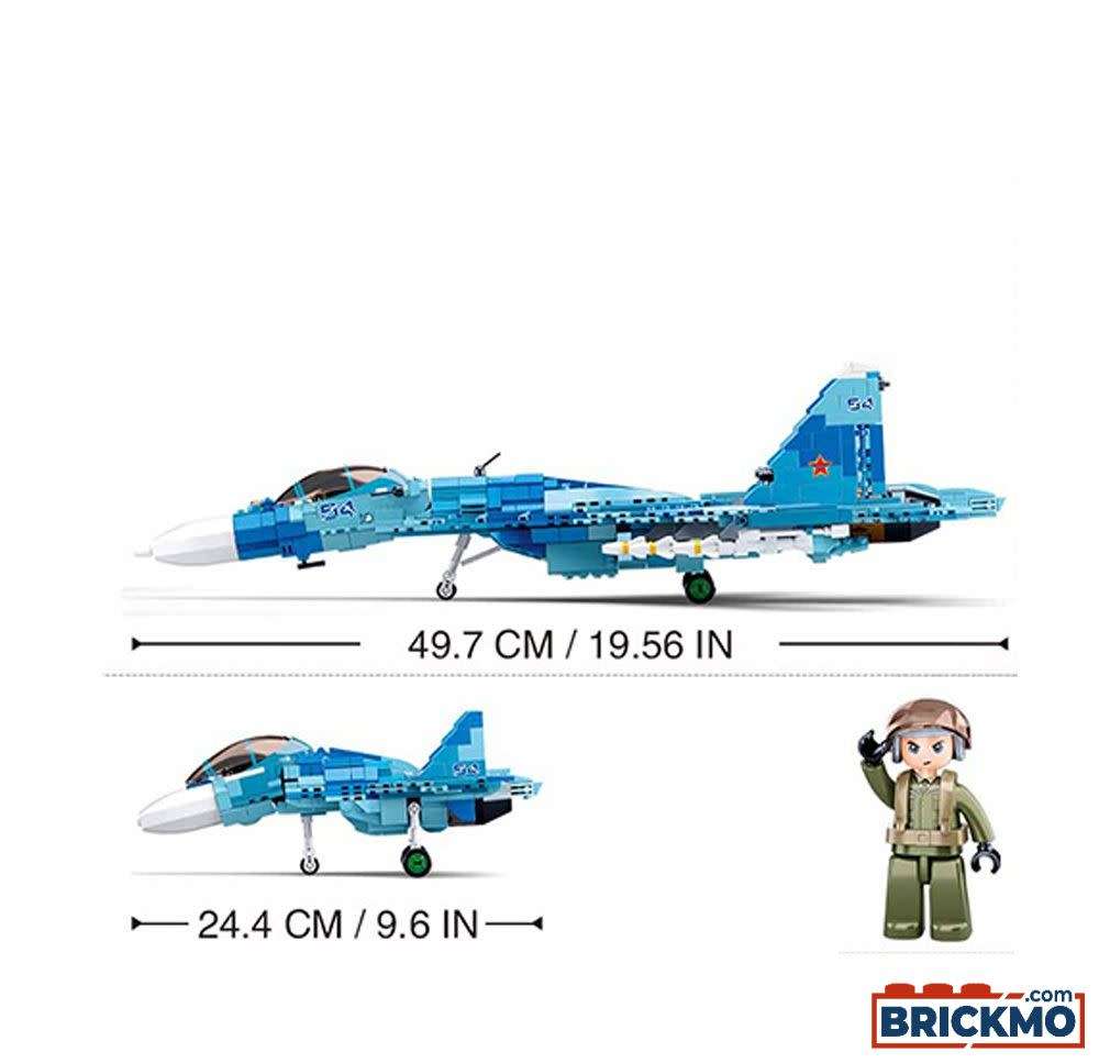 Sluban Sukhoi Su-27 Russian Fighter Jet 2 in 1 - 1040 Pieces (unboxed)