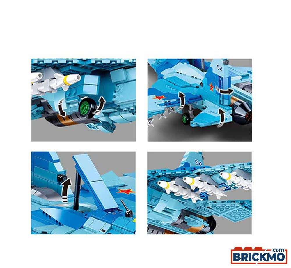 Sluban Sukhoi Su-27 Russian Fighter Jet 2 in 1 - 1040 Pieces (unboxed)
