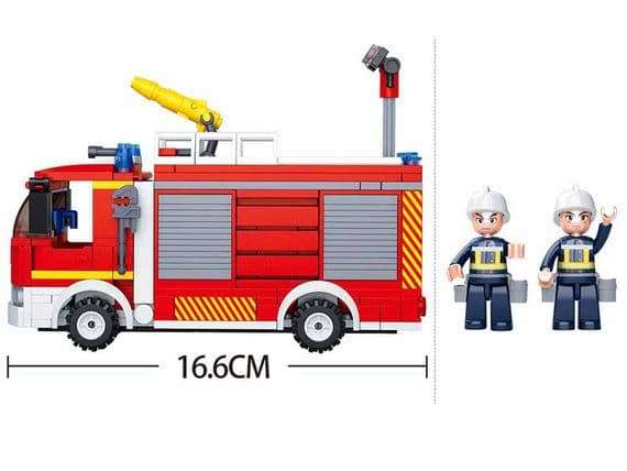 Sluban Water Cannon Fire Engine Truck Bricks Blocks Construction - 343 Pieces (Box slightly damaged)