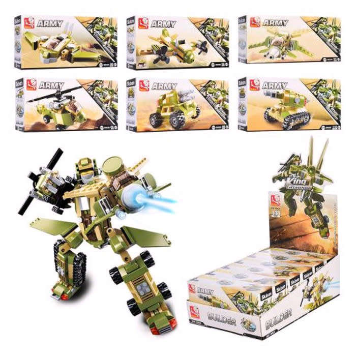Sluban Army 6 into 1 Land Force Building Blocks - 448 Piece (box damaged)