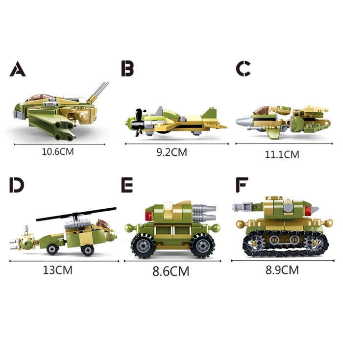 Sluban Army 6 into 1 Land Force Building Blocks - 448 Piece (box damaged)