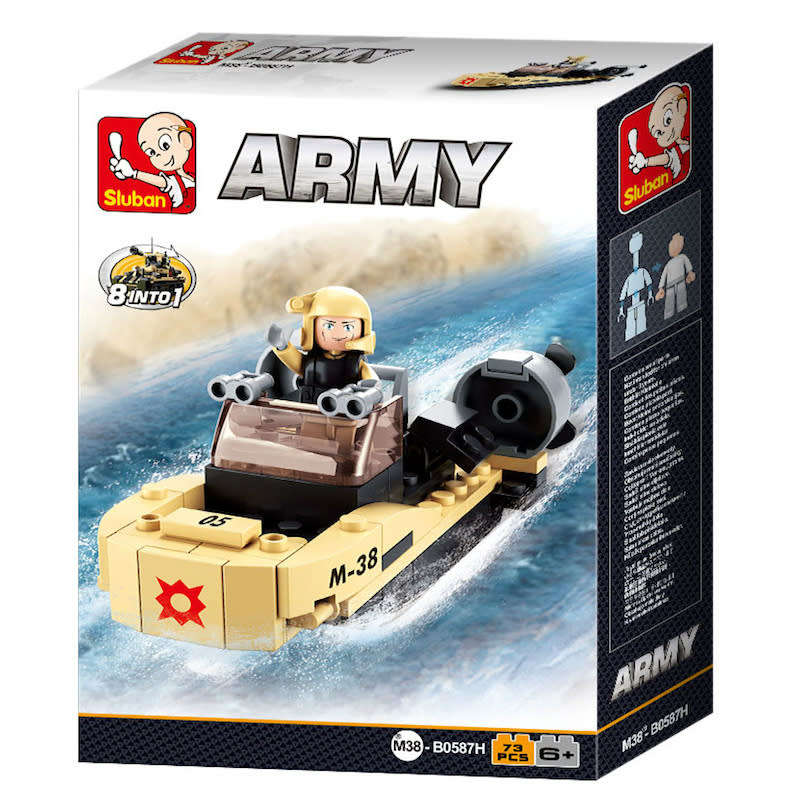 Sluban Army Assault Boat - 73 Piece (box damaged)