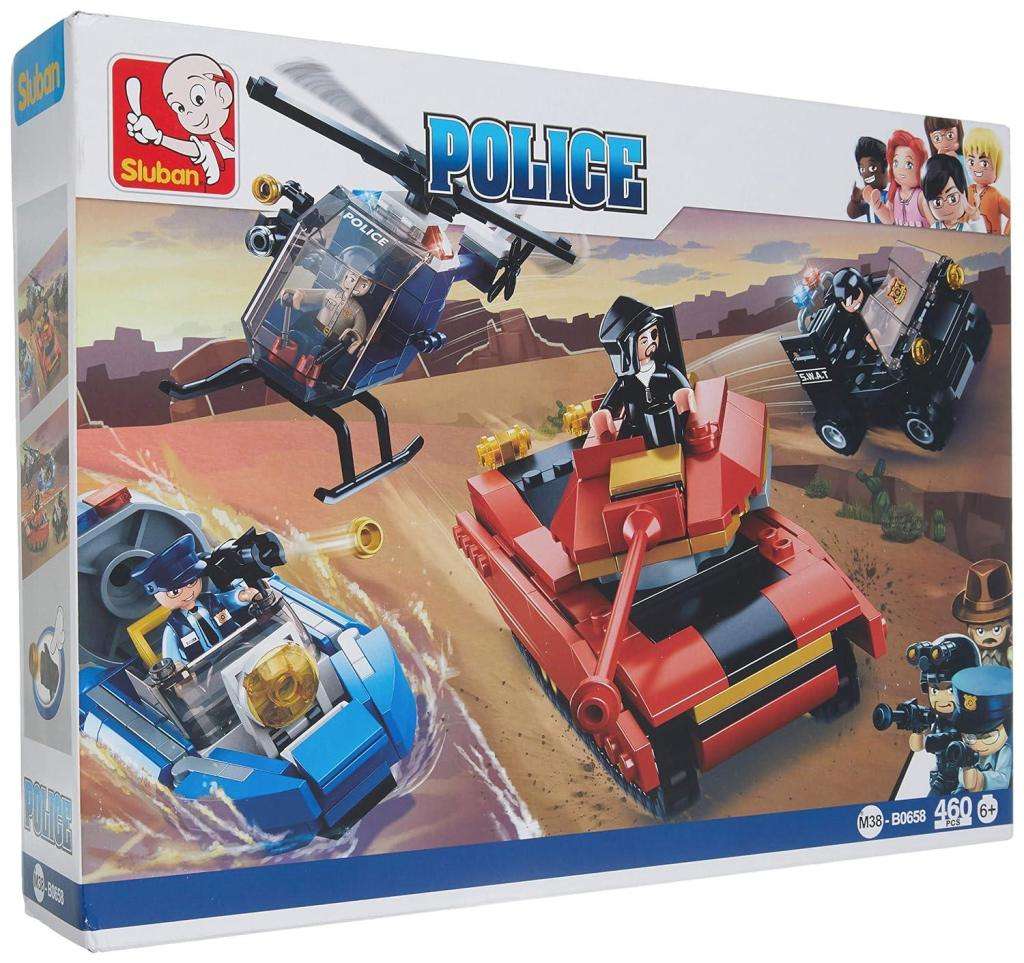 Sluban Police Tank Chase Builder - 460 Pieces (Box damaged)