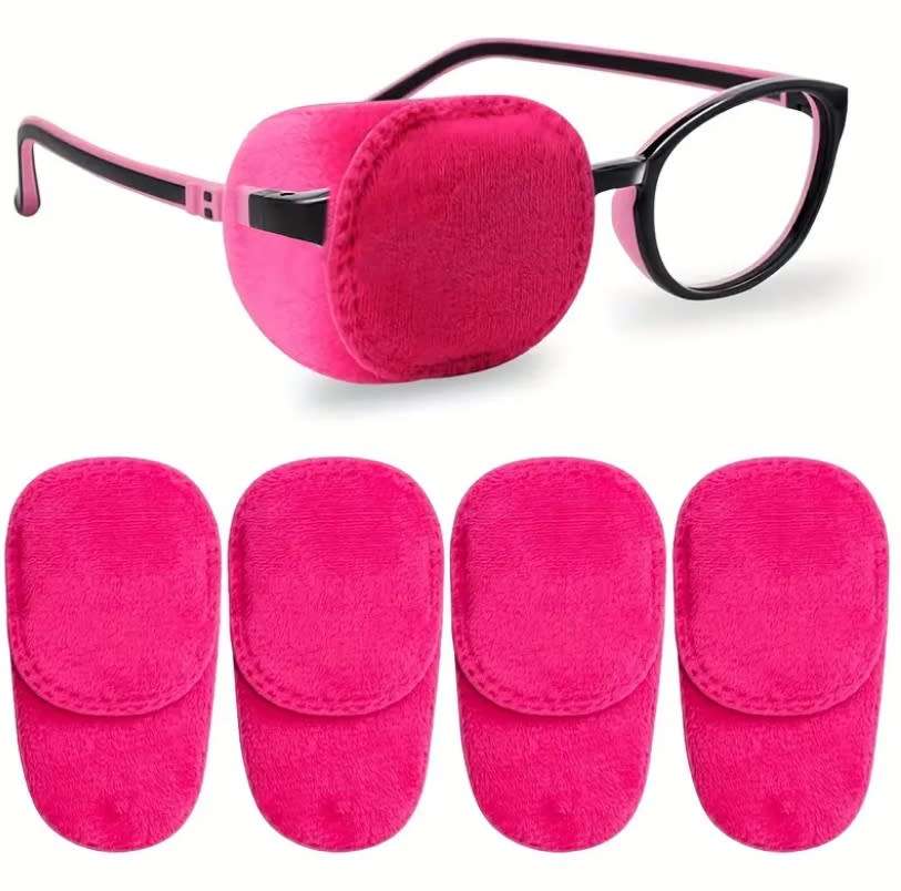 6pcs Amblyopia Eye Patch For Glasses, Treat Lazy Eye And Strabismus, No Irritation (Pink)