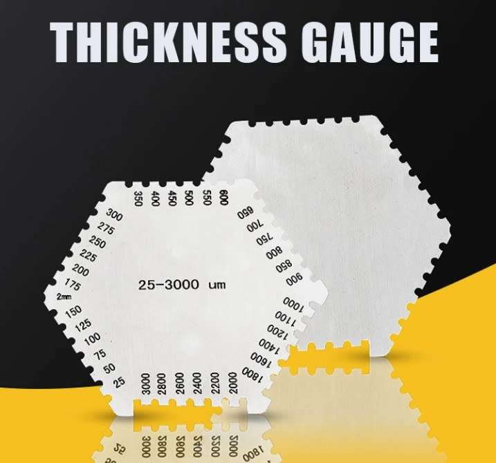 Stainless Steel Hexagonal Wet Film Comb Paint Thickness Gauge Thick Meter