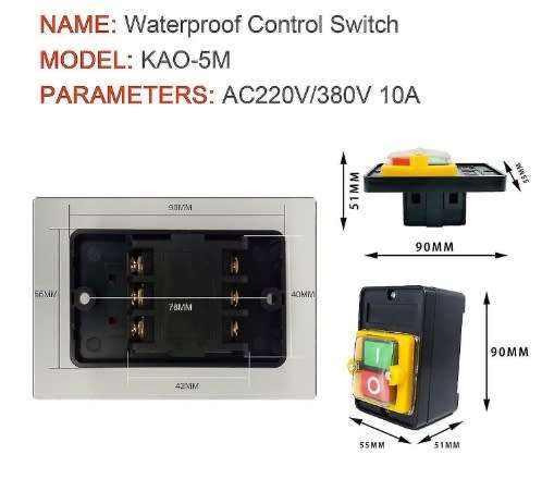 Push Button Switch, Ac 220v/380v 10a Waterproof Power Control Button Switch On Off Button