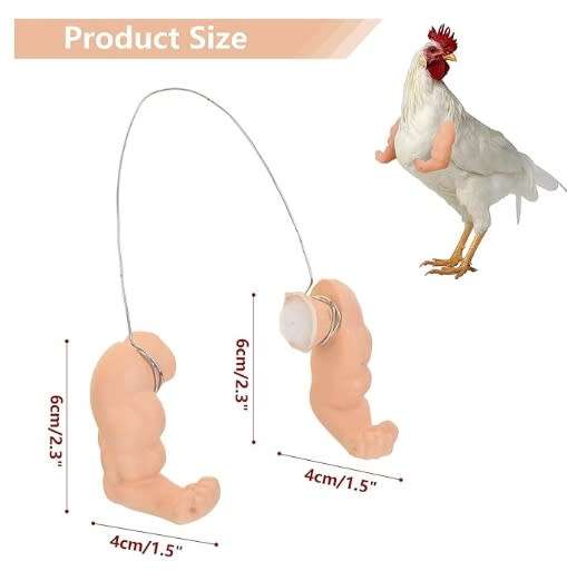Extguds Extguds Thumb Up Chicken Arms,a Funny Chicken Arm Toy With Chicken Peepers And Chicken Necklace A Set Of Pet Prank Role Playing Costumes