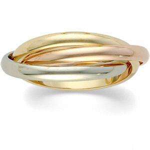 Beautiful Triad Interconnecting Gold Silver and Rose GP ring