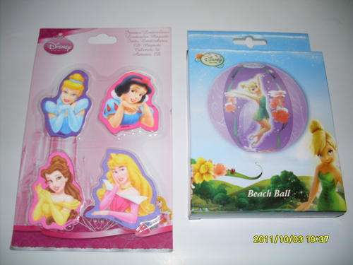 Disney's fairies Beach Ball + 4 x Disney's Princess 3d magnets