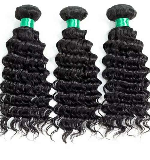 Grade 10A)Brazilian Hair Deep Wave Bundles100% Human Hair Weave 3 bundles only ( 8inch ) upgradeable