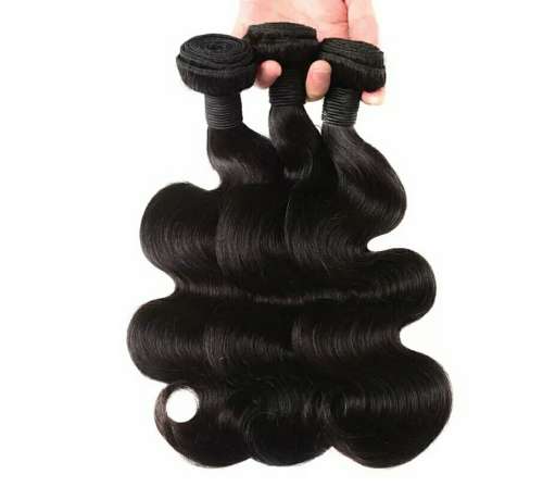 (Grade 10A)Body Wave Hair Black 3 bundles 8inch (size upgradable)