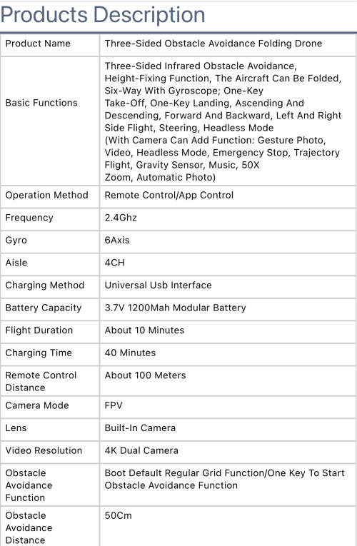 Dual Camera 4 motor RC Quadcopter Drone