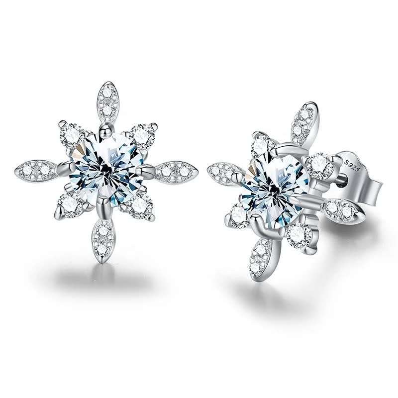 *R7500*Luxury Moissanite Diamond , 18K White Gold plated, 925 Sterling Silver Earring 5mm,
