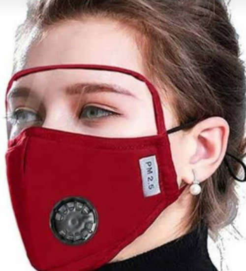 FACE MASK WITH VENTILATOR AND SHEILD