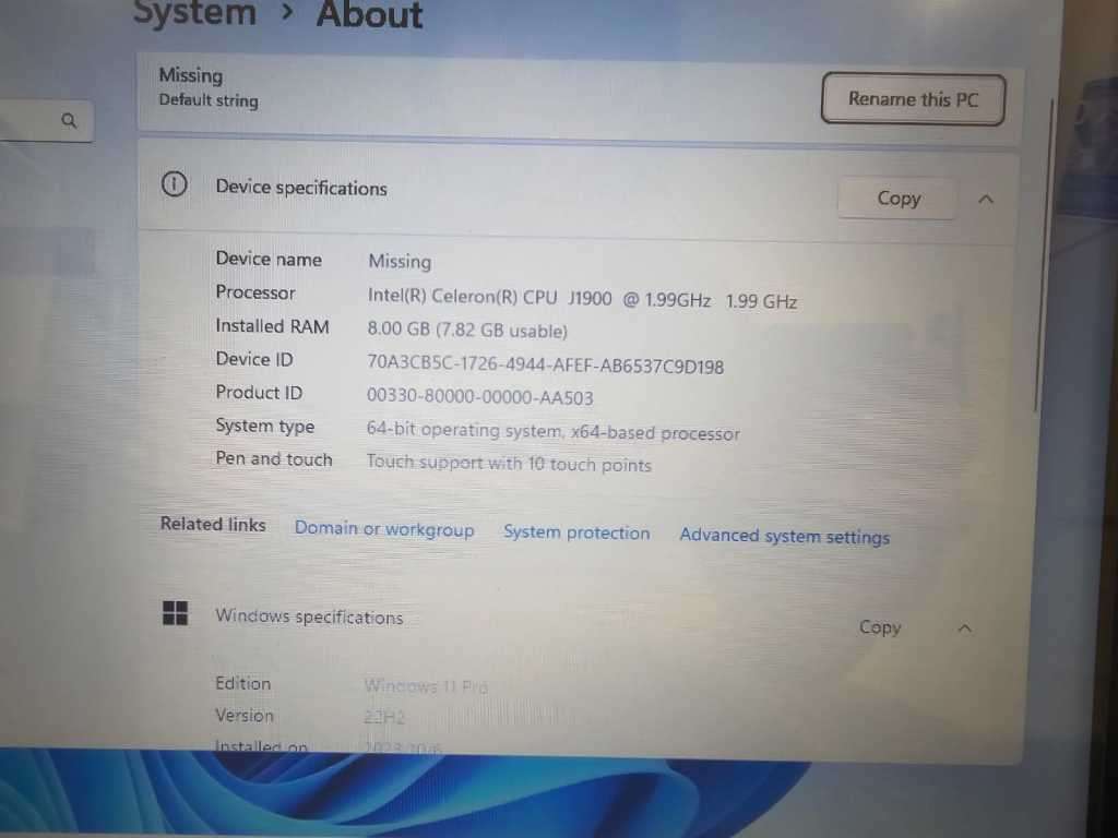 All in One Desktop J1900 CPU 8G RAM 128G SSD Touchable Screen and WIFI