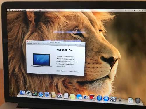 Apple MacBook Pro 15.4, 2.7GHz + up to 3.7Ghz speeds. Core i7 processor. Huge 512GB SSD Hard drive.