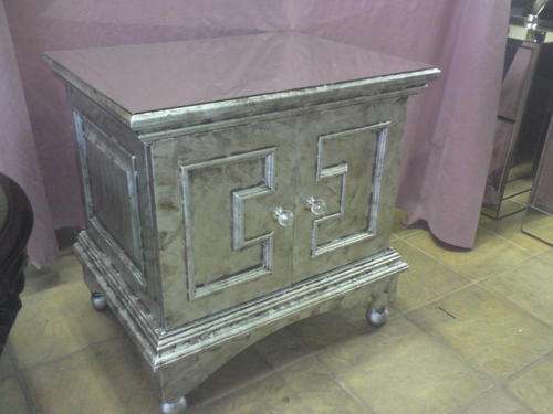 MIRDANO SILVER LEAF BEDSIDE tables - solid wood - top quality with mirror tops