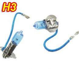 2 x H3 Halogen Car Foglight Bulb - 6000K 12V 55W Super White