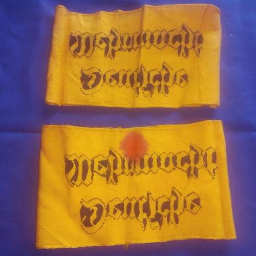 Original German WW2 Yellow Deutsche Wehrmacht Armbands x 2