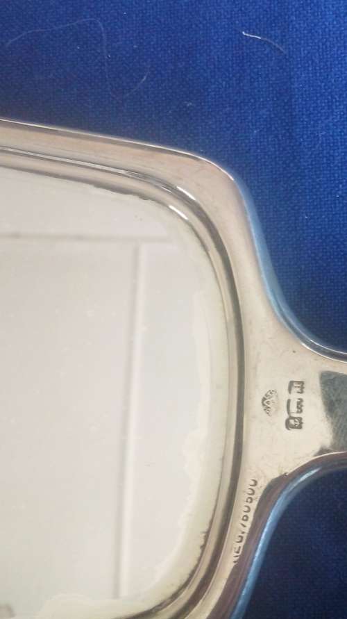 VINTAGE GUILLOCHE BLUE ENAMEL AND HALLMARKED STERLING SILVER VANITY SET