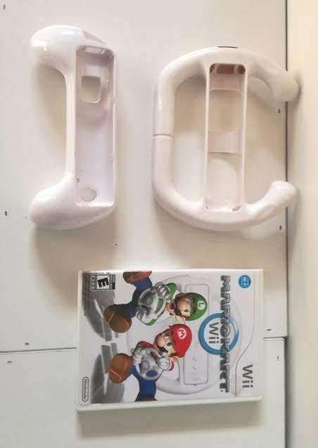 Nintendo Wii Mario Kart Game And Steering Wheel