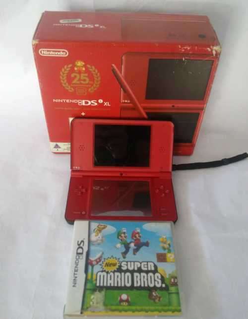 Nintendo DS XL Transparent Red +Super Mario Bros (DS)