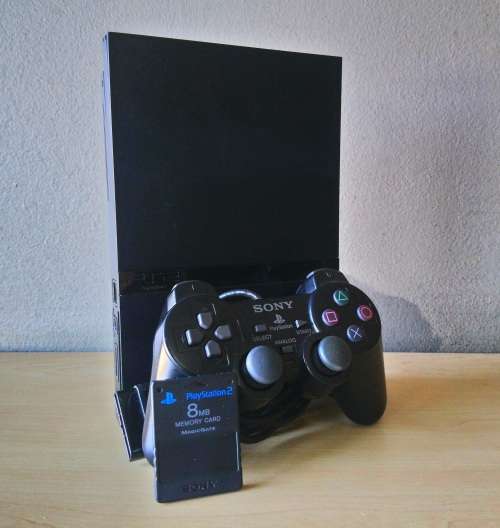 PlayStation 2 Slim, 8MB Memory Card and 1 Controller