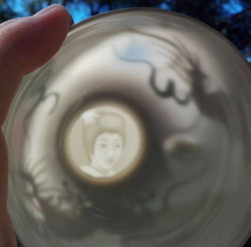 JAPANESE LITHOPHANE CUP AND SAUCER!!!