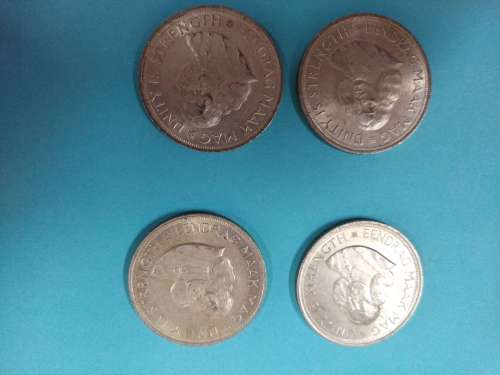 LOT #2 FOUR 1964 SOUTH AFRICAN 50 CENTS COINS