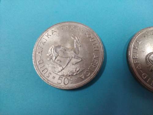LOT #2 FOUR 1964 SOUTH AFRICAN 50 CENTS COINS