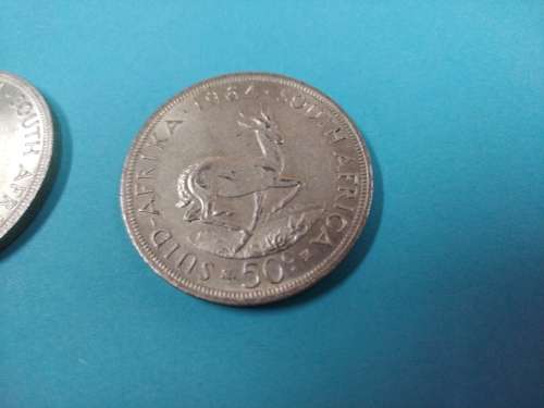 LOT #2 FOUR 1964 SOUTH AFRICAN 50 CENTS COINS