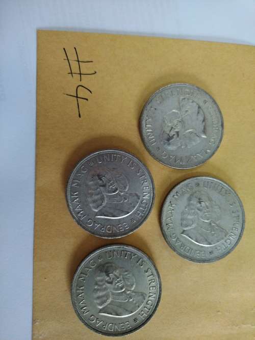 LOT # 4 FOUR 1964 SOUTH AFRICAN 50 CENTS COINS