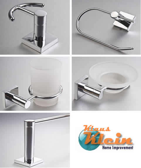 5 pcs Designer bathroom accessories , square style in gift box, ref E5