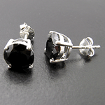 Beautiful Black Onyx solid sterling silver studs.