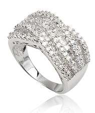 Designer Inspired 6.37Gm Exquisite Baguette and brilliant Rounds  in .925 Sterling Silver