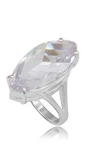 **R980** SOLID STERLING SILVER with solid cubic zirconia solitaire. Size 6