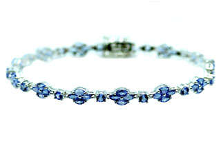 **R2999** GENUINE TANZANITE***SOLID STERLING SILVER Bracelet.