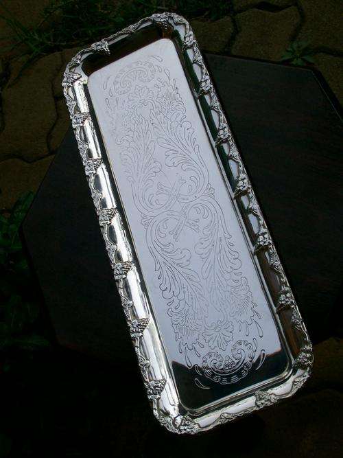 LONG SILVER PLATED TRAY