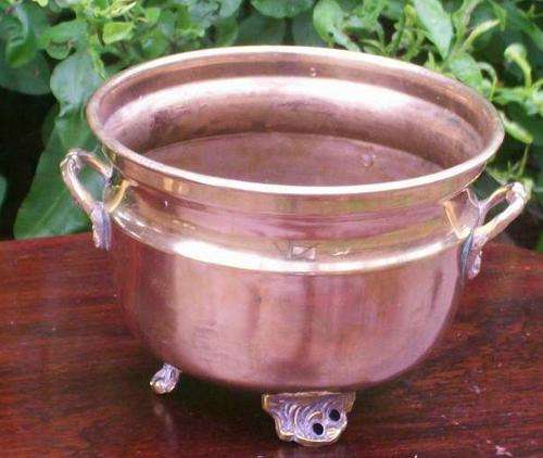 SMALL BRASS FOOTED DOUBLE HANDLED PLANTER