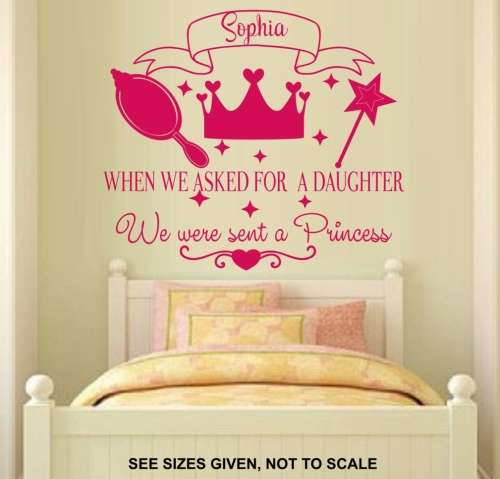 Free/Low Shipping - Personalised Princess Quotation Small Wall Decal Sticker