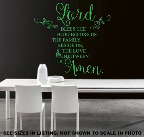 Free/Low Shipping - Bless The Food Before Us Quotation Small Wall Decal Sticker
