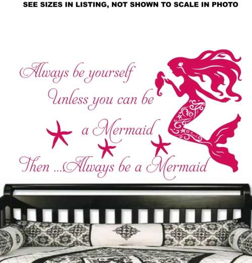 Free Shipping - Mermaid Quotation X Large Wall Decal Sticker